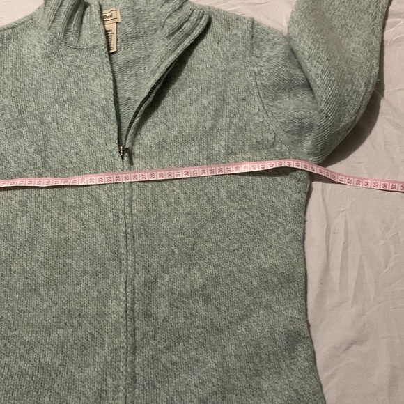 L. L. Bean sweater full zip knit green sweater lambs wool rabbit hair blend XS - Picture 10 of 13